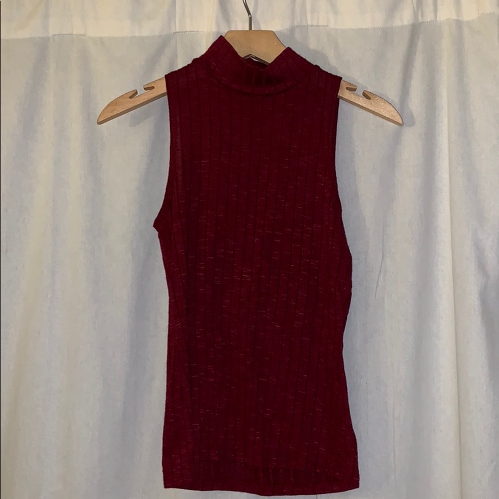 Mock Neck Sleeveless Top